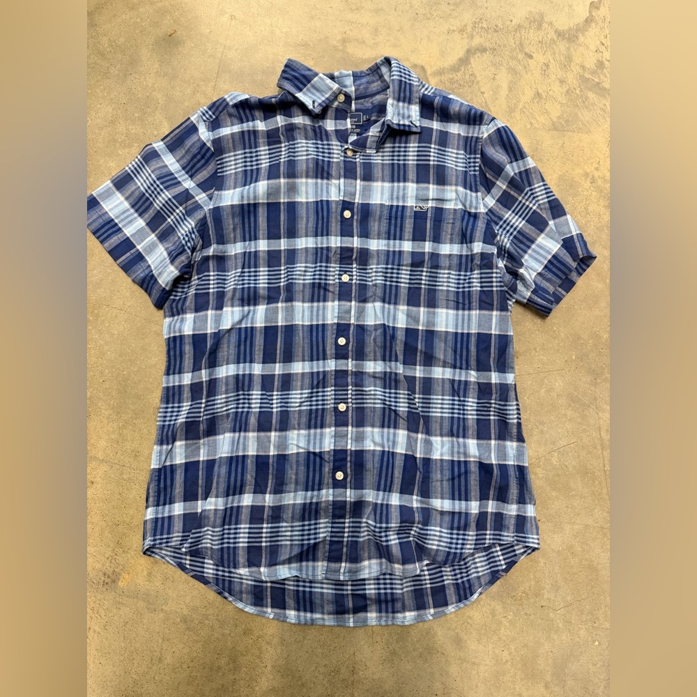 Vineyard Vines Tucker Classic Fit Plaid Short Sleeve Button-Down Shirt Sz L - Picture 3 of 6